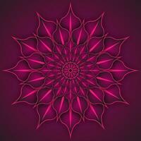 púrpura loto flor mándala, séptimo chakra sahasrara logo modelo. corona chakra símbolo, sacro firmar meditación, yoga lujo redondo floral icono. vector aislado en Violeta antecedentes