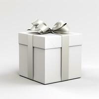 white gift box mockup with bow,AI generated. photo