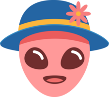 Pink Alien with hat png