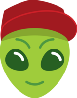 vert extraterrestre avec casquette png