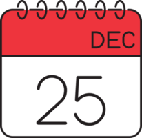 Noël calendrier plat ligne icône png