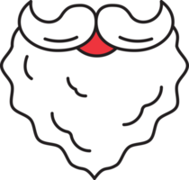 christmas santa claus beard flat line icon png