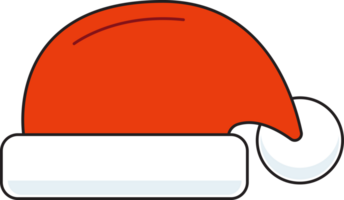 christmas santa claus hat flat line icon png