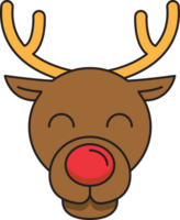 christmas reindeer flat line icon png