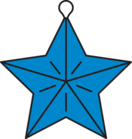 christmas star flat line icon png