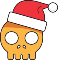 christmas santa skull flat line icon png