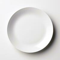 mockup of a simple white plate,AI-generated. photo