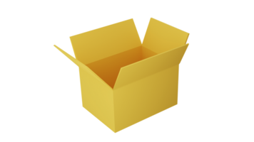 3D rendering of parcel box, Cardboard box, in isometric view, idea for online shopping, Logistic, international delivery png