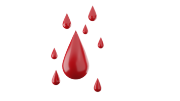 3D render of blood drop, illustration for blood donation concept png