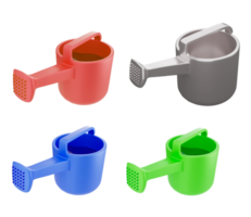 3D rendering of watering can in many colors, gardening tools, farming equipment png