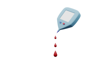 3D render of medical equipment, Blood glucose meter png