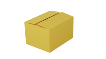 3D rendering of parcel box, Cardboard box, in isometric view, idea for online shopping, Logistic, international delivery png