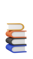 3d le rendu de empiler de livres dans minimal style, connaissance éducation concept png