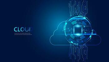 Abstract, Cloud and Binary Concepts Digital Storage on the internet advanced security on a beautiful background vector