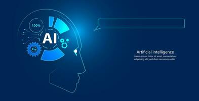 resumen ai. artificial inteligencia concepto. utilizando ai a resolver problemas. preguntando preguntas a ai en un hermosa antecedentes vector