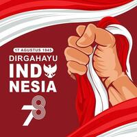 square background of Indonesia's 78th dirgahayu greeting vector