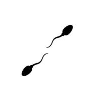 Silhouette of the Spermatozoa for Icon, Symbol, Art Illustration, Pictogram, Apps, Website, Logo Type or Graphic Design Element. Vector Illustration