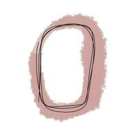 Beige watercolor frame. Rounded organic shape. photo