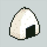 Pixel art illustration onigiri. Pixelated onigiri. onigiri rice icon pixelated for the pixel art game and icon for website and video game. old school retro. vector