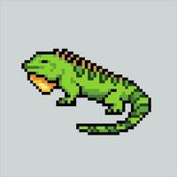 Pixel art illustration Iguana. Pixelated Iguana. Iguana reptile animal icon pixelated for the pixel art game and icon for website and video game. old school retro. vector