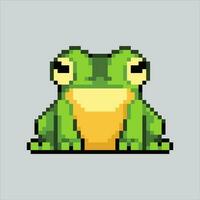 Pixel art illustration Frog. Pixelated Frog. Frog amphibi animal icon pixelated for the pixel art game and icon for website and video game. old school retro. vector