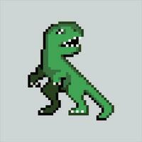 Pixel art illustration t-rex. Pixelated t-rex dino. t rex dinosaur reptile animal icon pixelated for the pixel art game and icon for website and video game. old school retro. vector