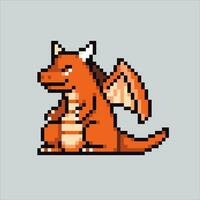 Pixel art illustration Dragon. Pixelated Dragon. Dragon myth reptile animal icon pixelated for the pixel art game and icon for website and video game. old school retro. vector