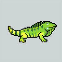 Pixel art illustration Iguana. Pixelated Iguana. Iguana reptile animal icon pixelated for the pixel art game and icon for website and video game. old school retro. vector