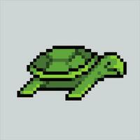 píxel Arte ilustración tortuga. pixelado tortuga. Tortuga reptil anfibio animal icono pixelado para el píxel Arte juego y icono para sitio web y vídeo juego. antiguo colegio retro vector