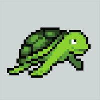 Pixel art illustration Turtle. Pixelated Turtle. Turtle reptile amphibi animal icon pixelated for the pixel art game and icon for website and video game. old school retro. vector