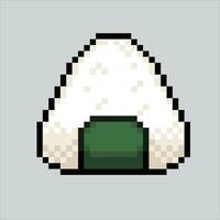 Pixel art illustration onigiri. Pixelated onigiri. onigiri rice icon pixelated for the pixel art game and icon for website and video game. old school retro. vector