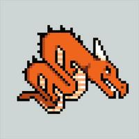 Pixel art illustration Dragon. Pixelated Dragon. Dragon myth reptile animal icon pixelated for the pixel art game and icon for website and video game. old school retro. vector