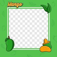 Mango fruit photo frame cover background design vector