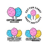 algodón caramelo vector diseño logo colección