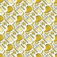 Banana fruit juice seamless pattern background illustration vector
