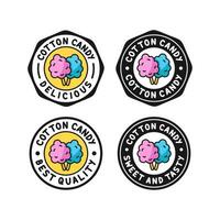 Badge stamps cotton candy design logo collection vector