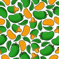 Mango fruit seamless pattern background illustration vector