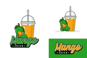 Mango fruit juice drink logo design illustration collection vector