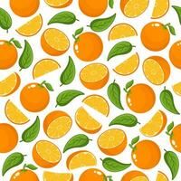 Orange fruit seamless pattern background illustration vector