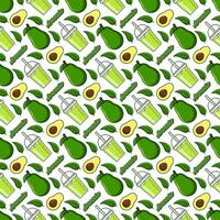 Avocado fruit juice seamless pattern background illustration vector