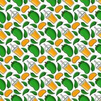 Mango fruit juice seamless pattern background illustration vector
