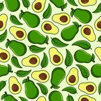 Avocado fruit seamless pattern background illustration vector