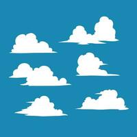 Nature White Cloud Blue Sky. Simple Natural Clouds Vector