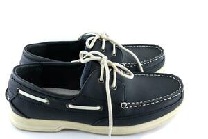 Leather blue color man shoes photo