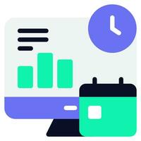 Real-time Analytic Icon Illustration vector