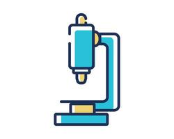 microscope icon over white background, line and fill style, vector illustration