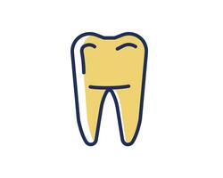 tooth icon over white background, line and fill style, vector illustration