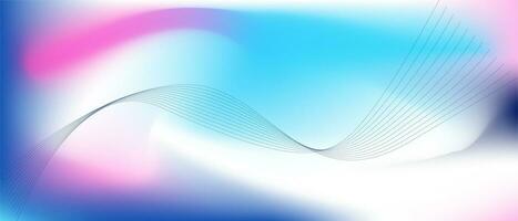 abstract background with wavy lines in blue, pink and purple colors vector