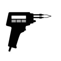 Soldering Gun Silhouette. Black and White Icon Design Elements on Isolated White Background vector