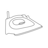 Ironing Clothes Outline Icon Illustration on White Background vector